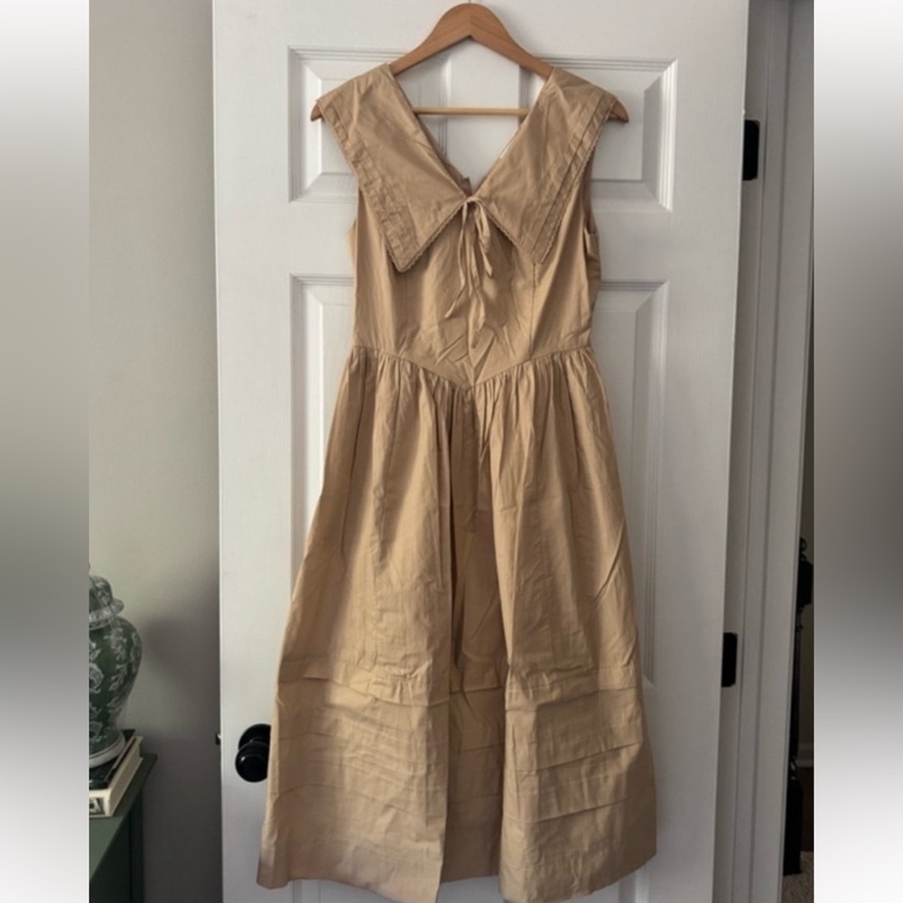 Boheme Tan Midi Dress with Bow Detail - Picture 2 of 2